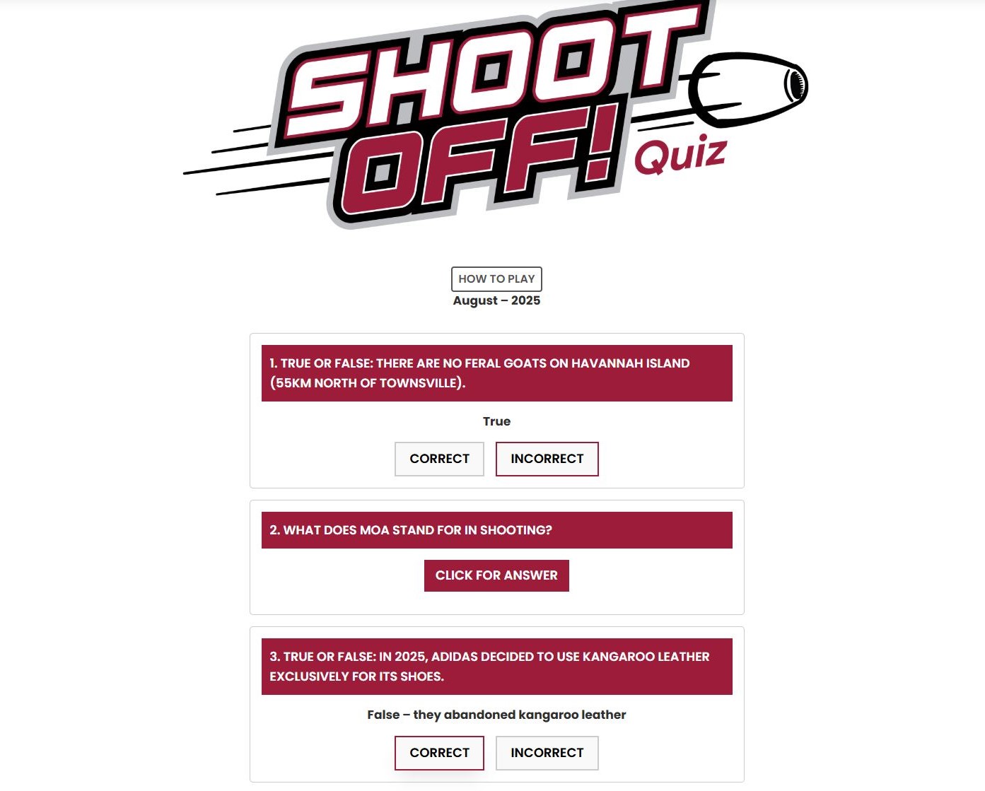 Shoot Off Quiz image